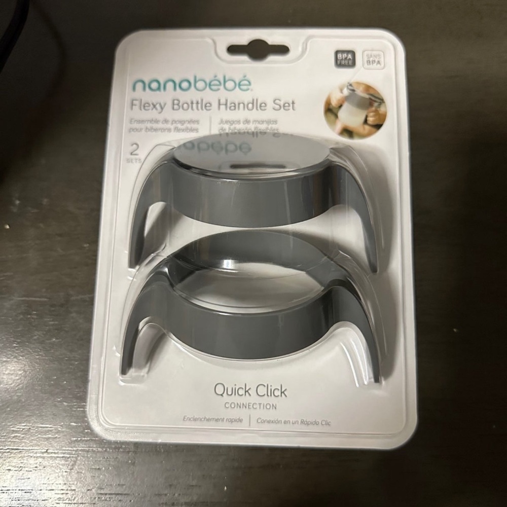 Nano baby handles for baby bottles set of 2 grey/white